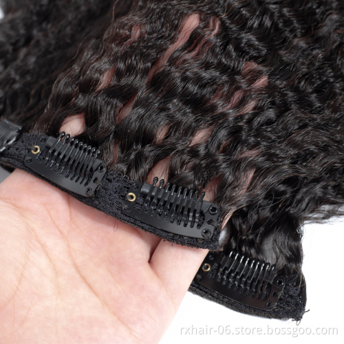 Wholesale Full Head Kinky Curly Clip In 100% Human Hair Extensions